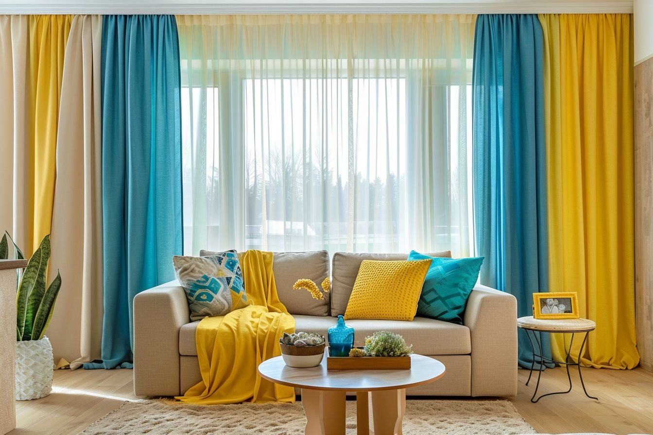 Gardinen-Ideen fürs Wohnzimmer- Setze Akzente mit farbigen Vorhängen