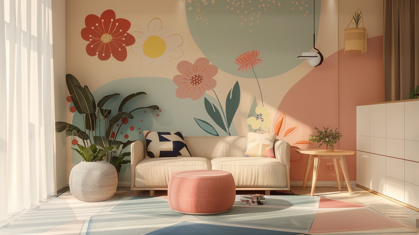 Schöne Ideen für Wandfarbe im Wohnzimmer- Setze Akzente mit Wandtattoos