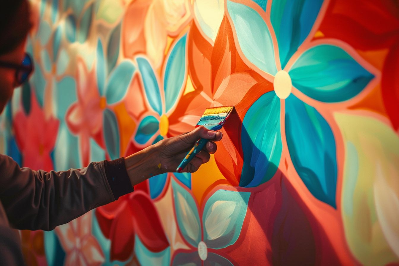 Schöne Ideen für Wandfarbe im Wohnzimmer- Verwende Schablonen für Muster