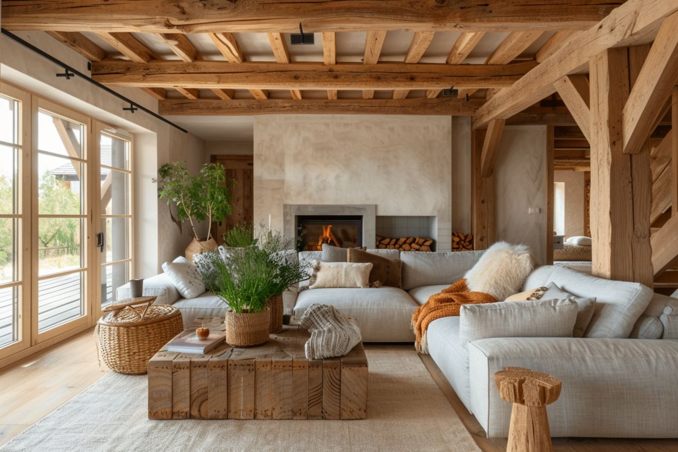 Schöne Ideen für Wohnzimmer mit Balken- Lasse Balken in Originalfarbe für Authentizität