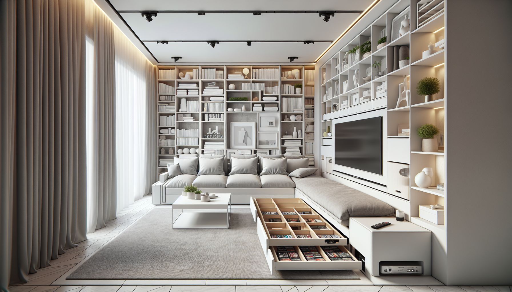 Einrichtungsideen für Wohnzimmer mit Heimkino- Maximiere den Raum mit cleveren Möbelstücken