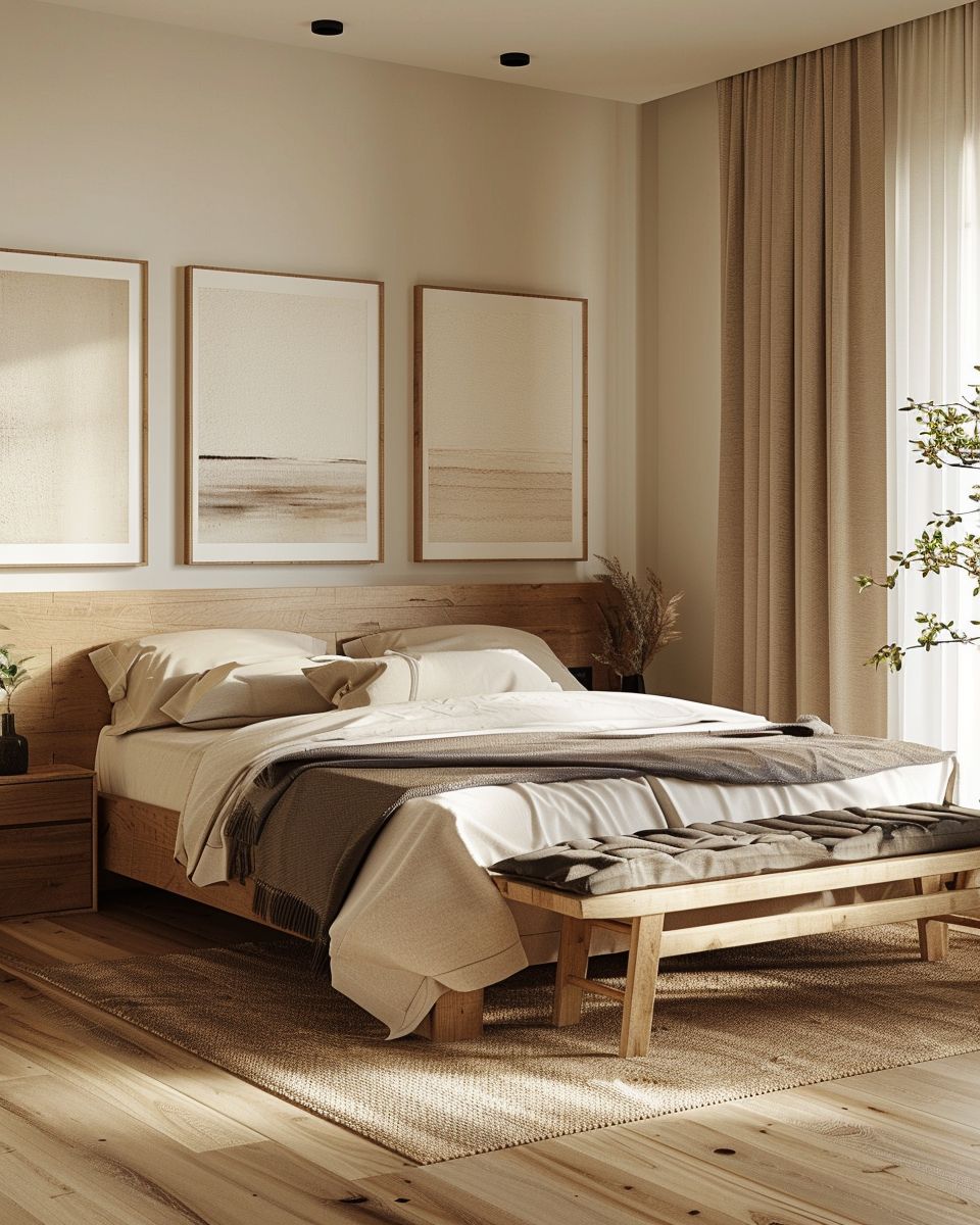 Ideen für Schlafzimmer mit Holz- Kombiniere verschiedene Holztöne für Tiefe