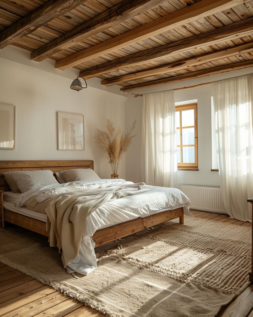 Ideen für Schlafzimmer mit Holz-Wähle naturbelassenes Holz für Wärme