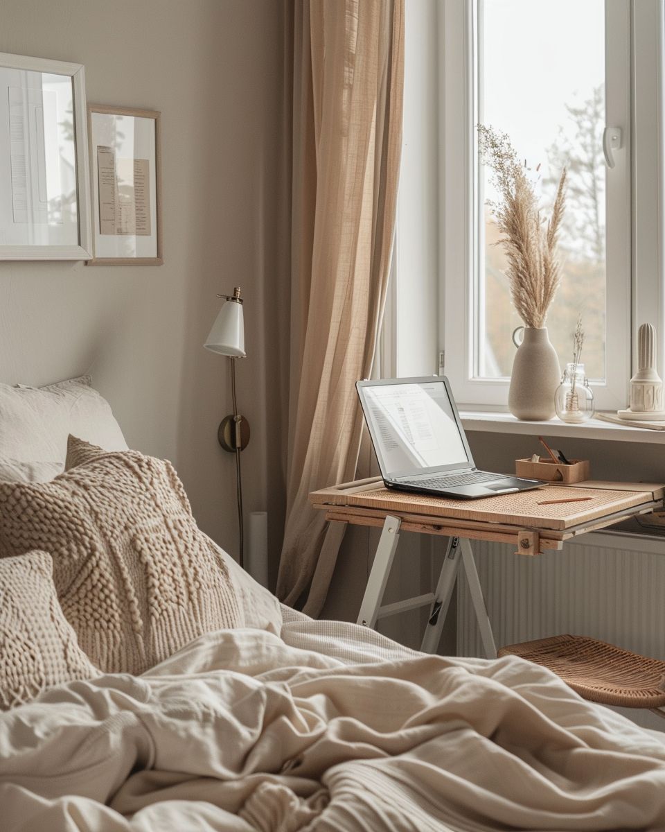 Ideen für Schreibtisch im Schlafzimmer-Wähle einen klappbaren Schreibtisch