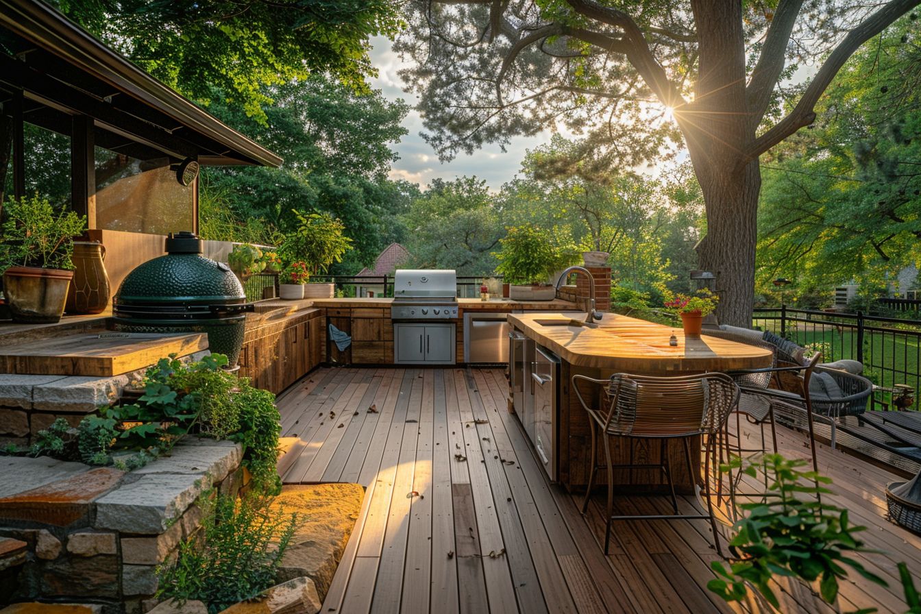 Outdoor-Küche einrichten: Ideen und Inspiration- Betone Naturmaterialien für ein harmonisches Design