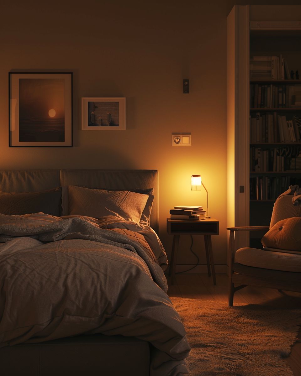 Schlafzimmer gemütlich gestalten- Installiere dimmbare Lichtschalter