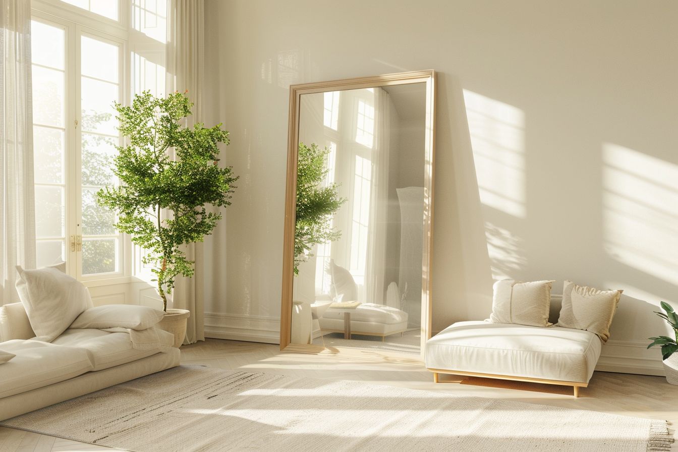 Schöne Ideen für dunkle Wohnzimmer- Integriere Spiegel für mehr Lichtspiel