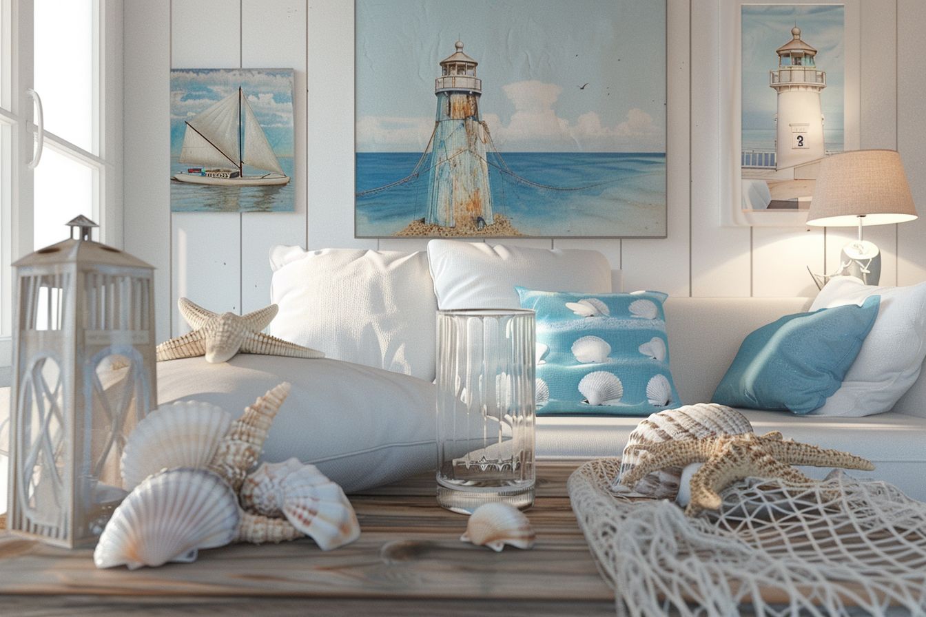 Wohnzimmer in Blau: Ideen und Inspiration- Gestalte mit maritimen Dekoelementen