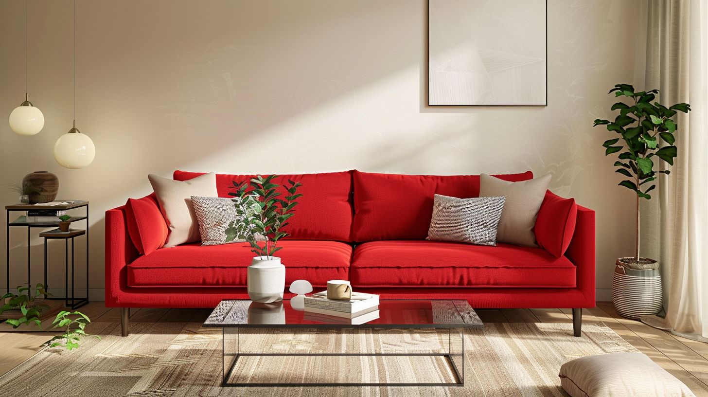 Wohnzimmer in Rot: Inspiration und Ideen- Kaufe ein rotes Sofa als Mittelpunkt