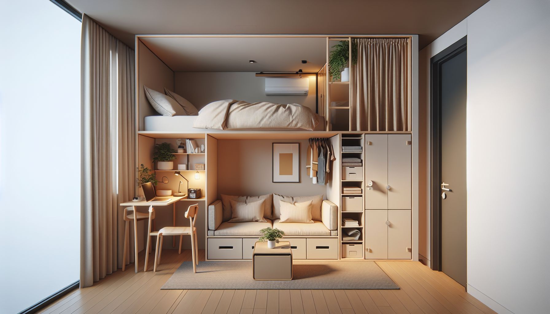 kleine Schlafzimmer einrichten- Gestalte mit multifunktionalen Möbeln