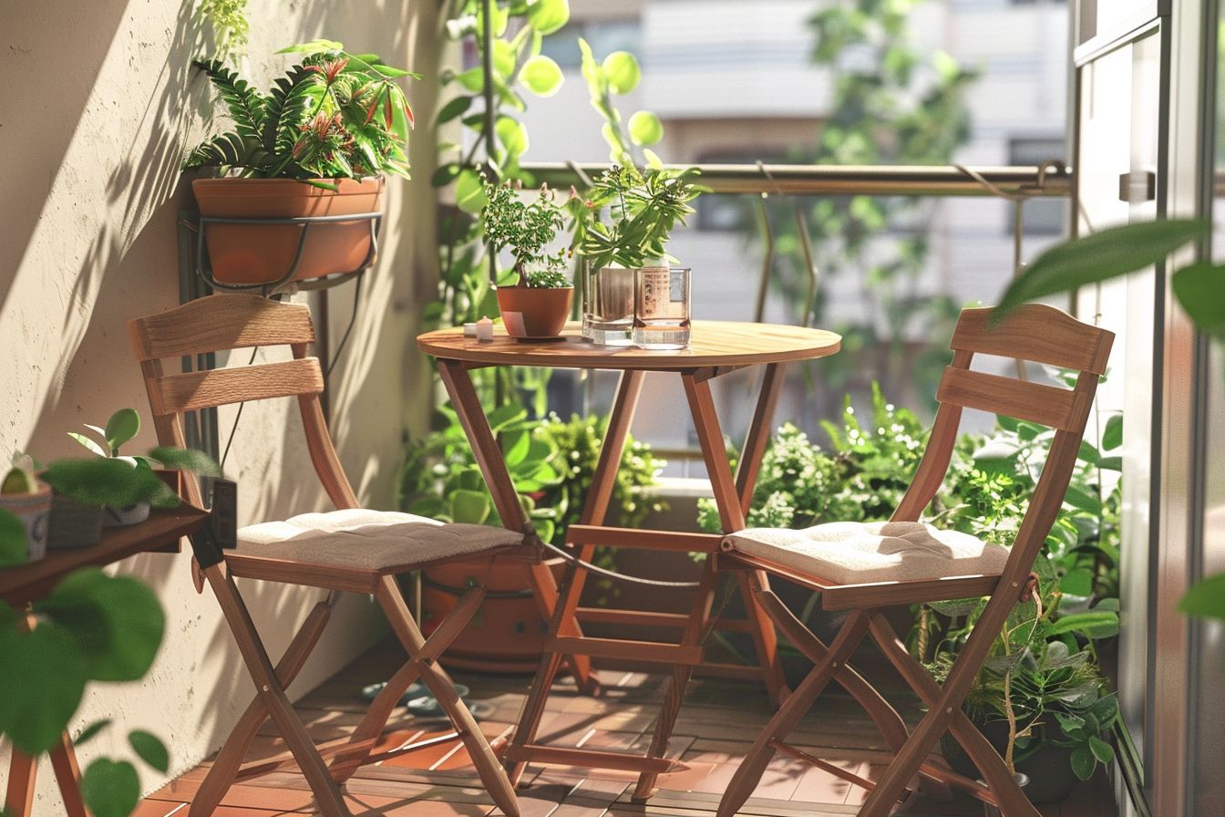 kleinen Balkon gestalten- Wähle faltbare Möbel für Flexibilität