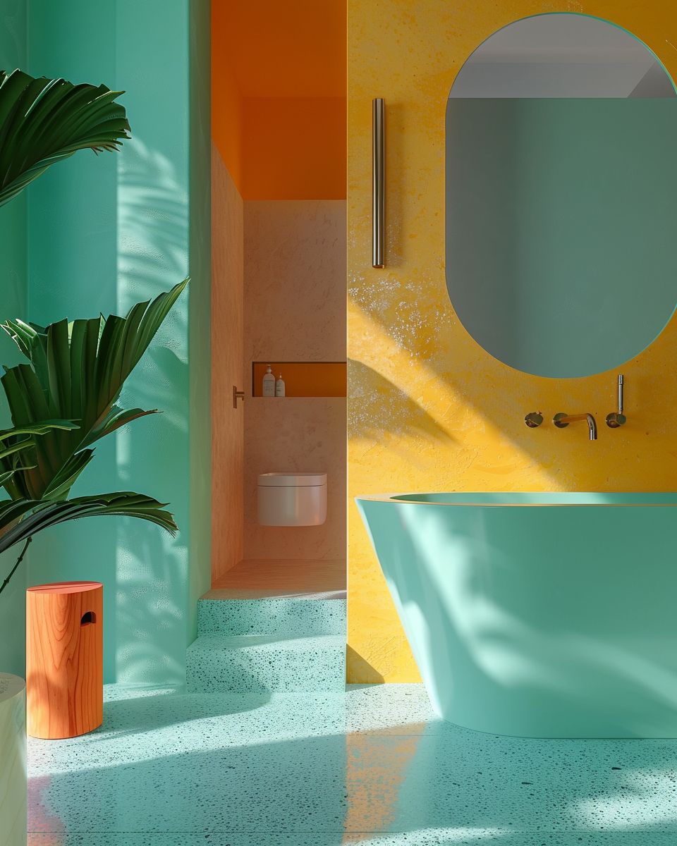 Badezimmer mit Farbe gestalten-Wähle lebendige Farben für Frische