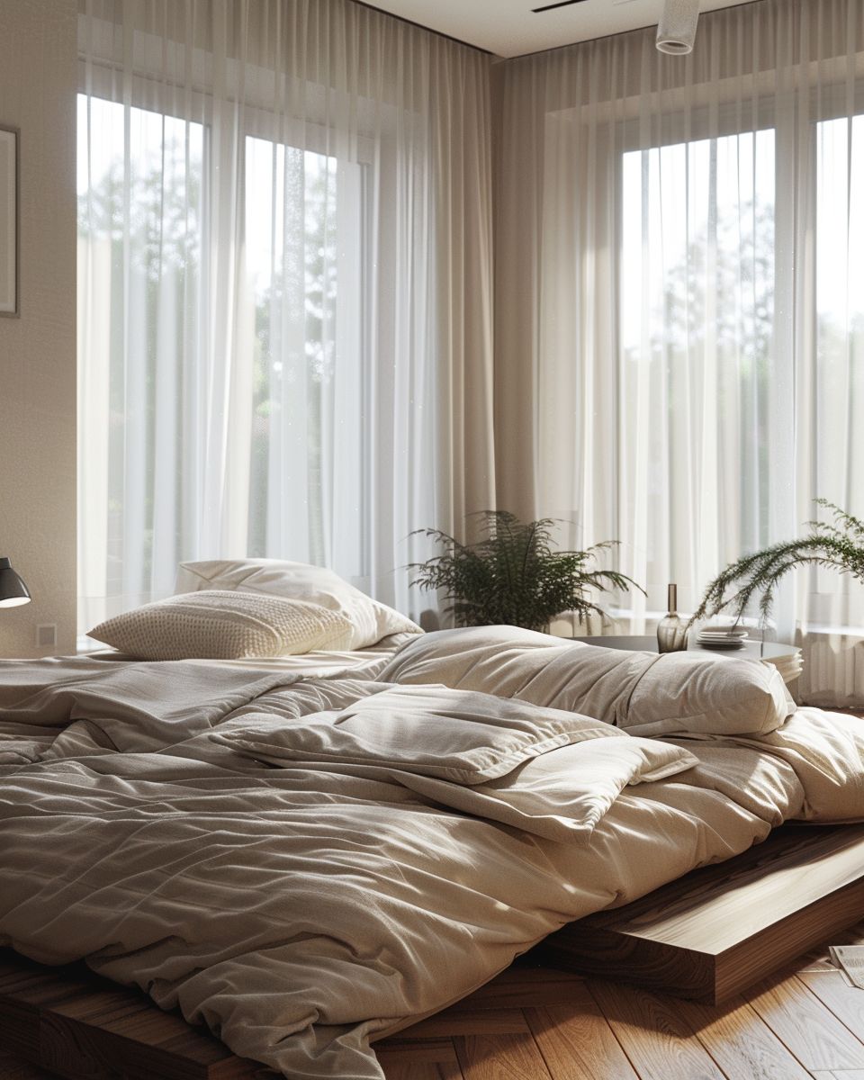Bett im Wohnzimmer integrieren- Erneuere regelmäßig die Bettwäsche.