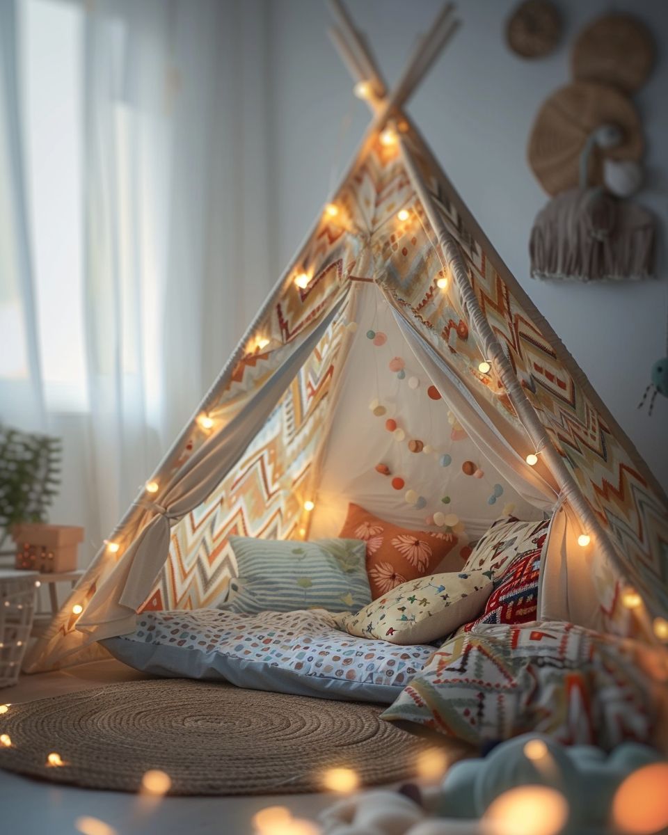 Kinderzimmer-Ideen für einen Jungen- Pflanze ein kleines Indoor-Zelt auf