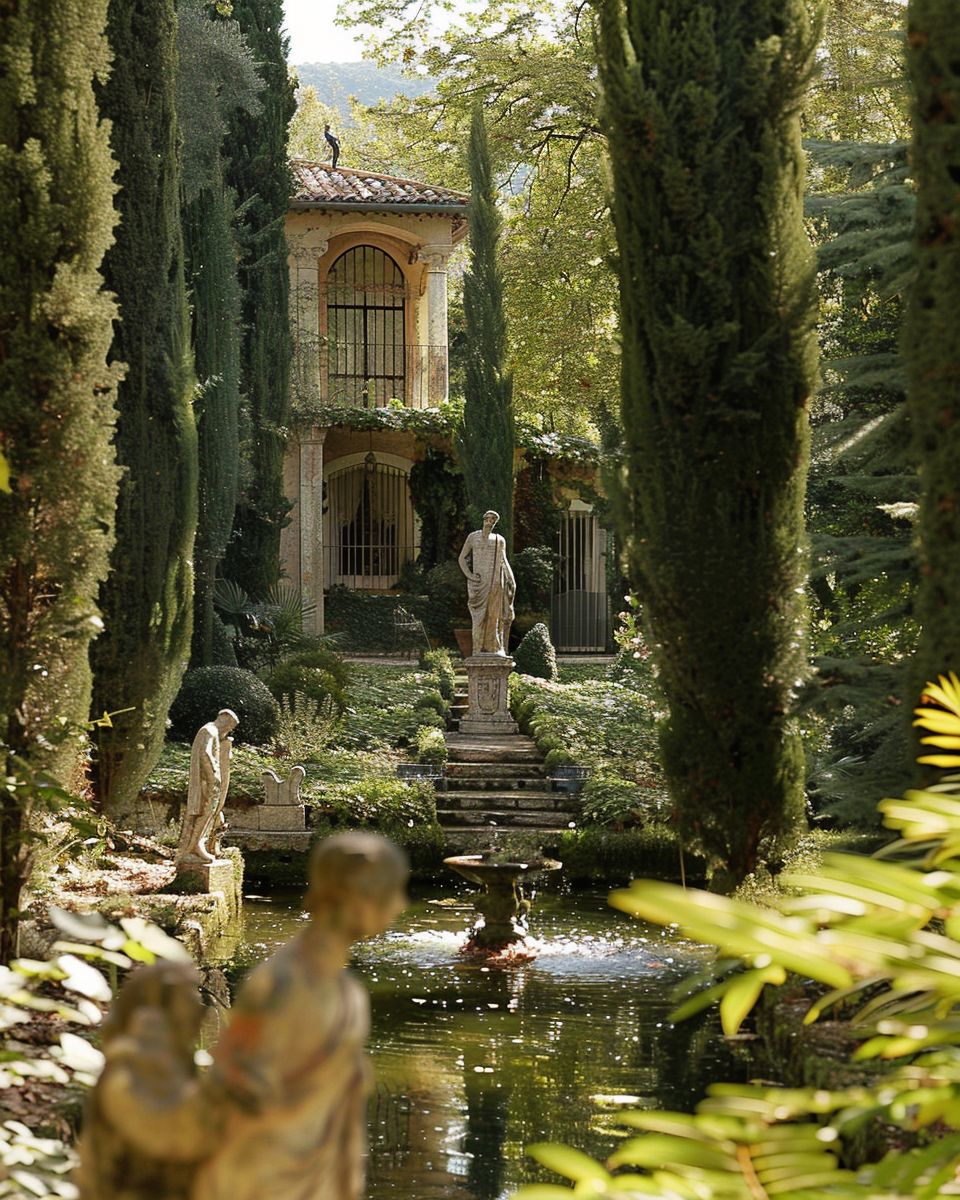 Ideen für Französischen Garten- Verwende historische Gartenstatuen