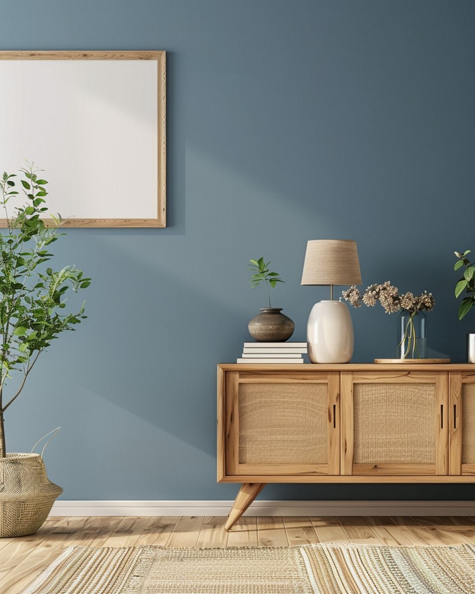 Ideen und Inspiration: Wandfarbe Blau- Ergänze Blau mit natürlichen Holztönen