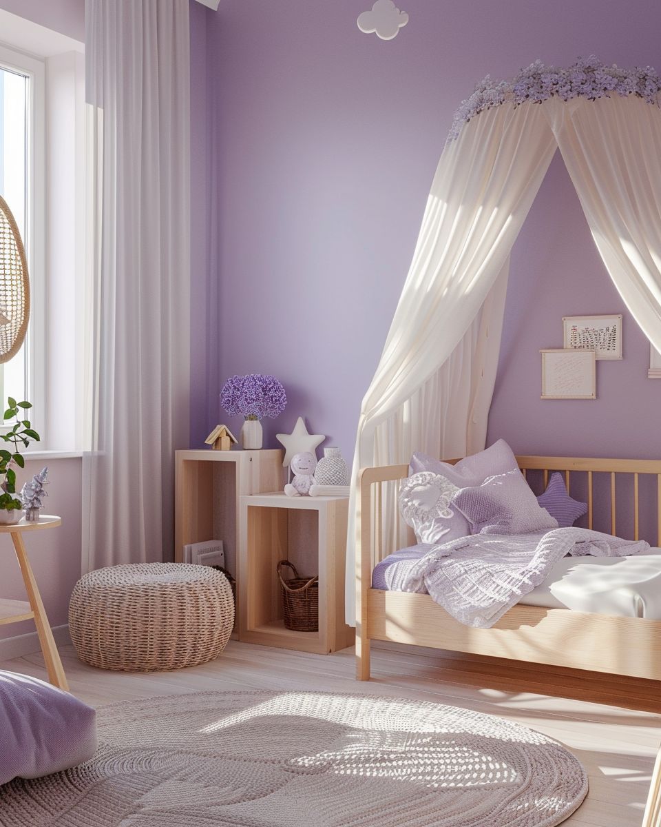 Ideen und Inspiration: Wandfarbe Lila- Belebe Kinderzimmer mit hellem Lila