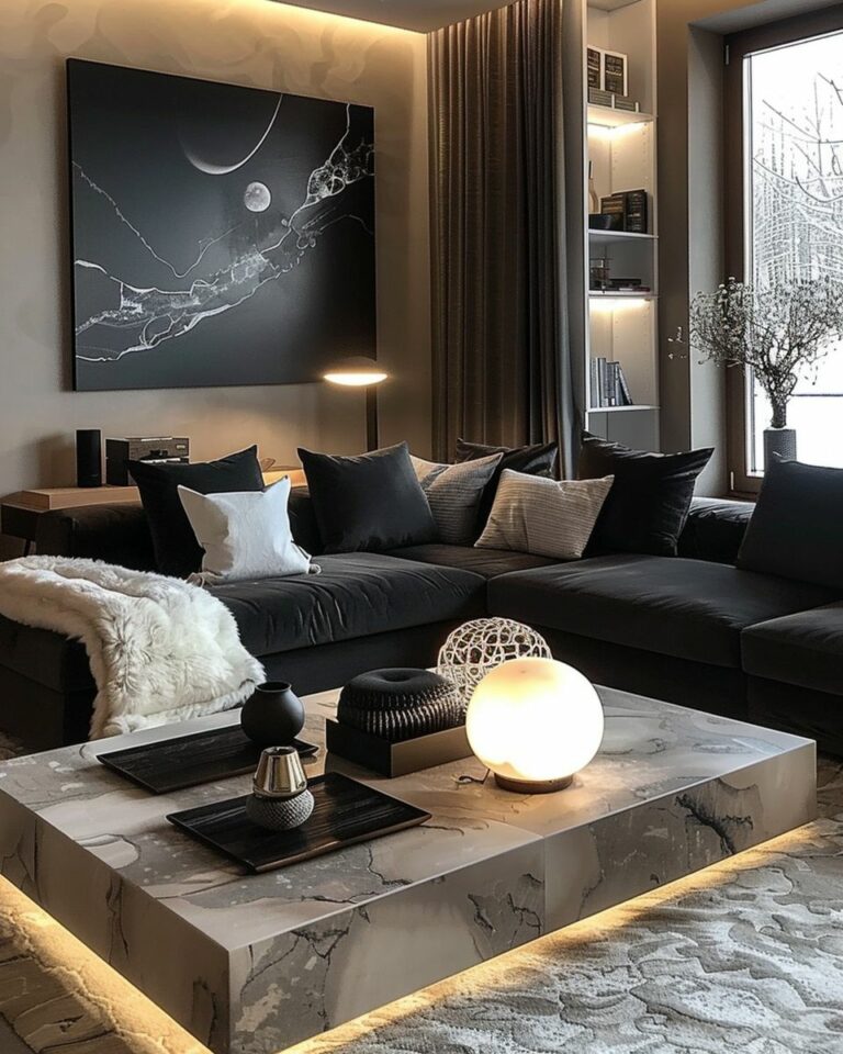15 Ideen: Dunkles Sofa im Wohnzimmer stilvoll inszenieren - Hygge and Home
