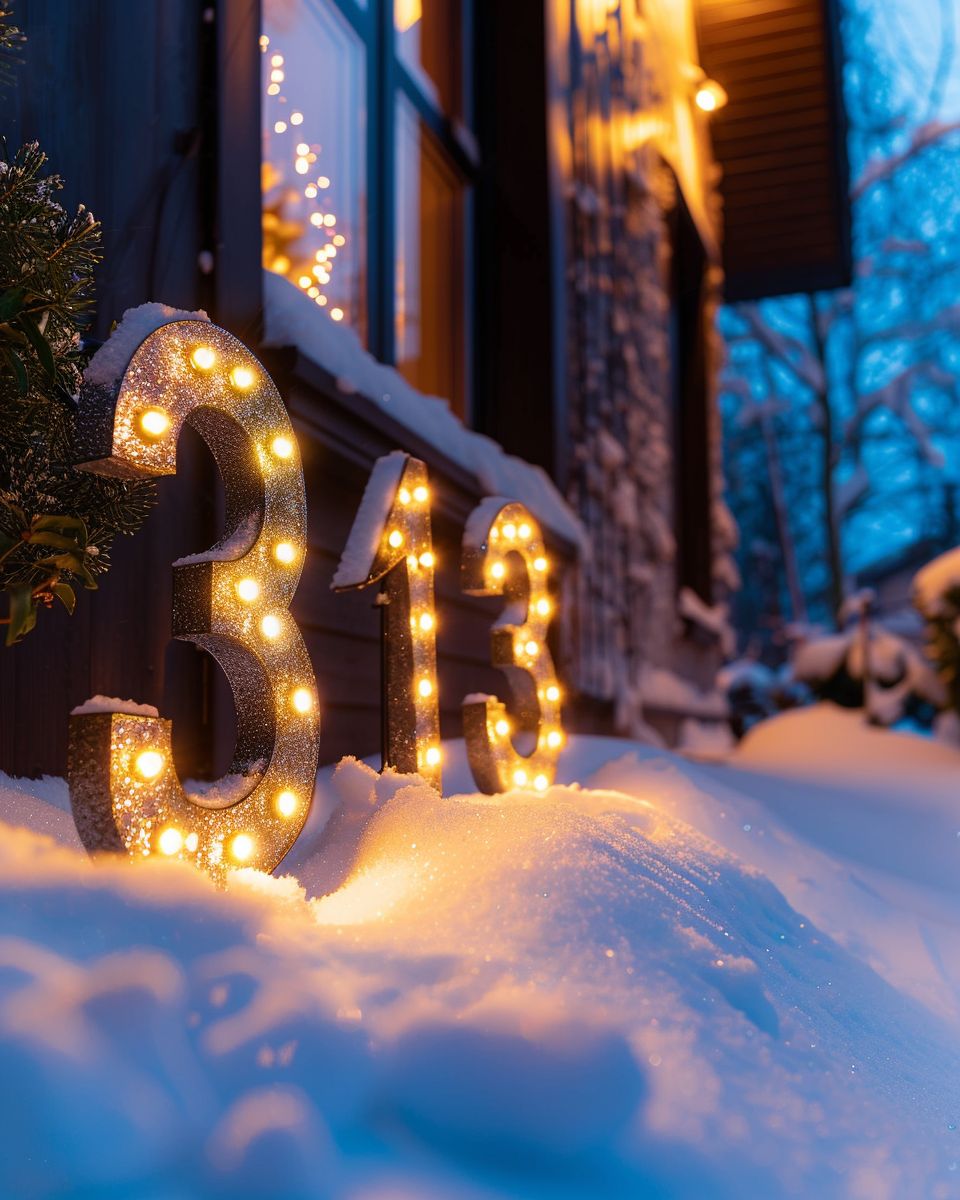 Ideen für Weihnachtsdeko für den Hauseingang- Erneuere die Hausnummern festlich