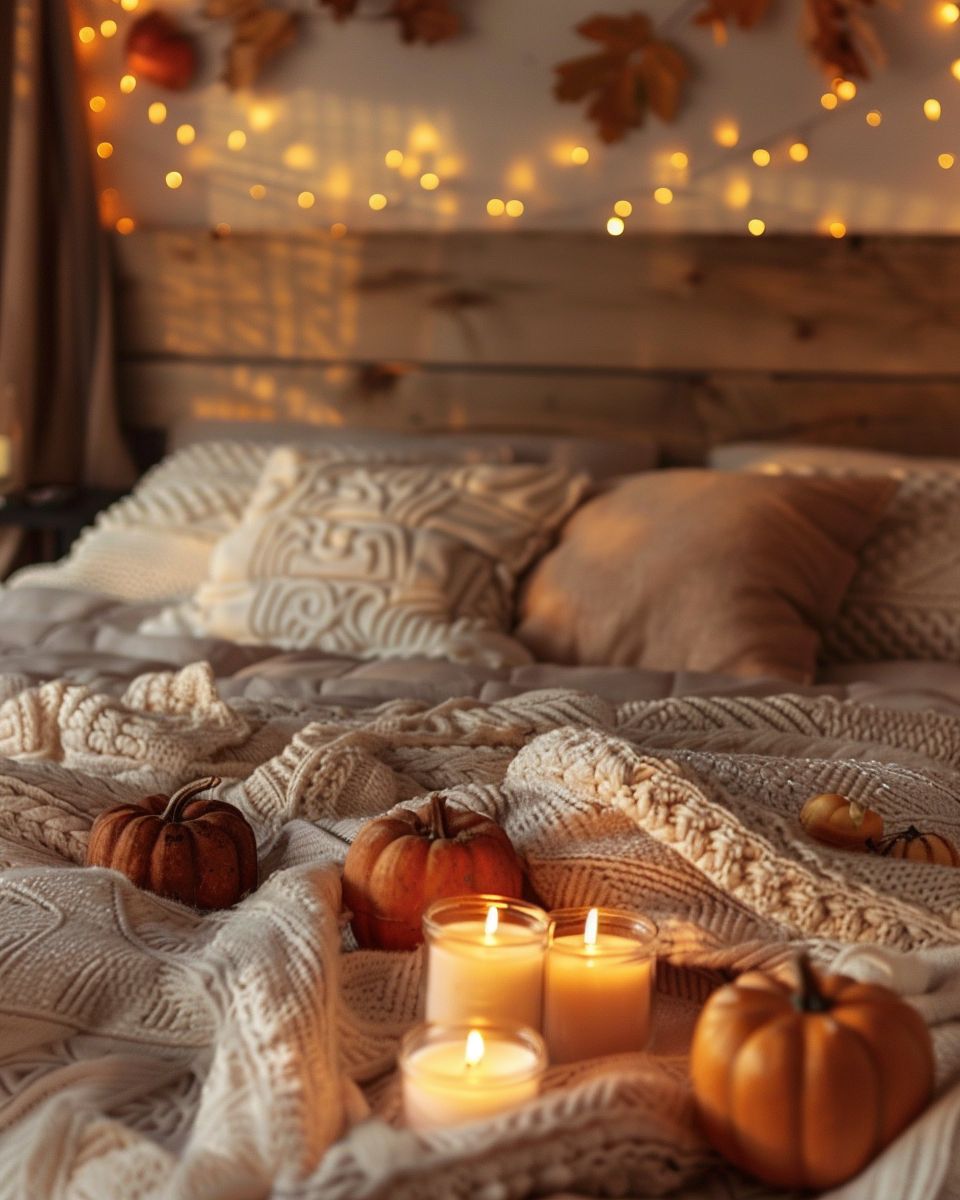 Schlafzimmer herbstlich dekorieren- Integriere herbstliche Duftkerzen