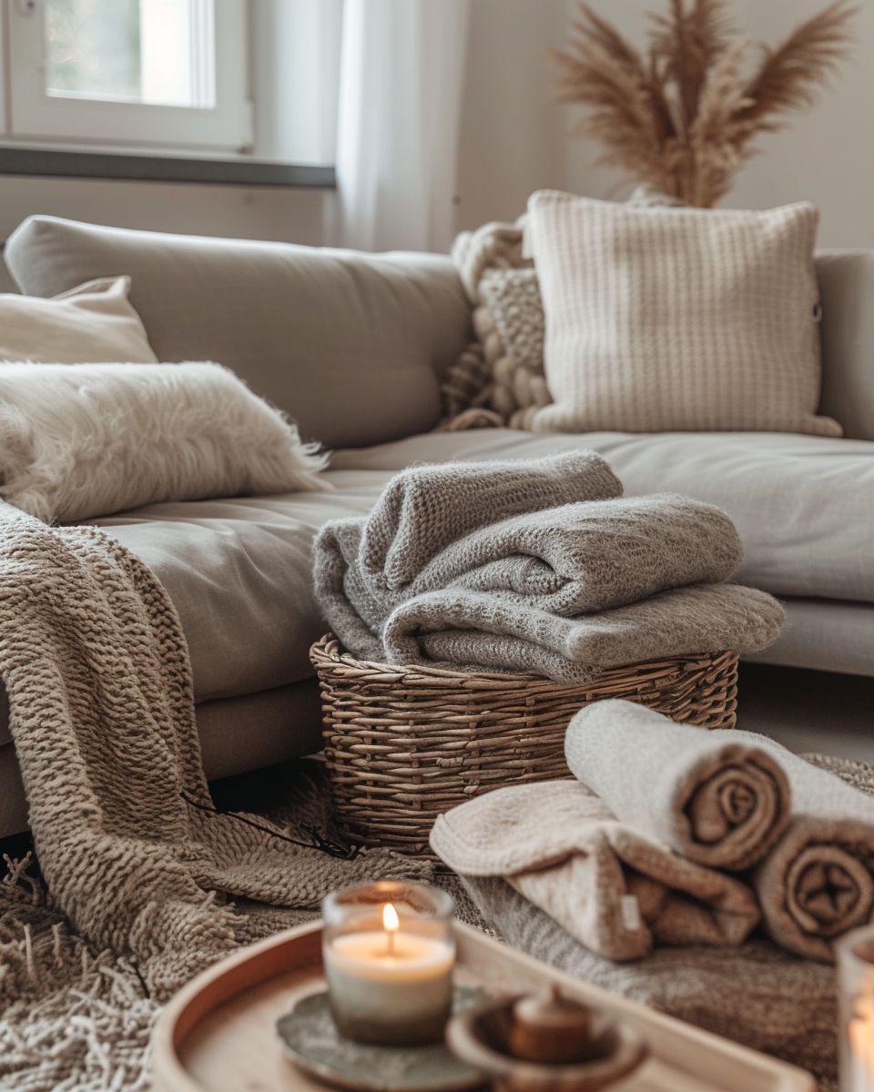 Inspiration: Hygge-Dekoration- Dekoriere mit Decken für kuschelige Stunden