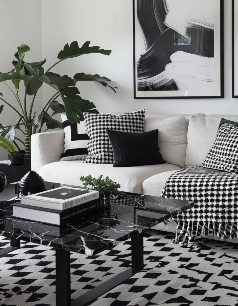 Fabelhafte Wohnzimmer Weiss Schwarz Bild