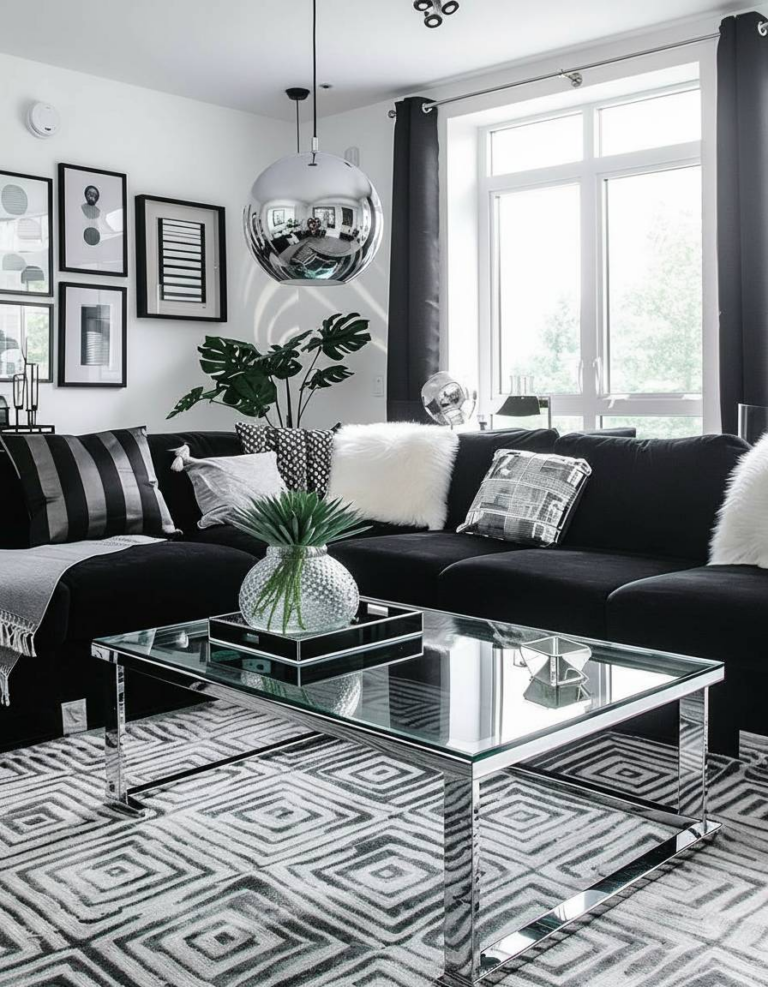 Fabelhafte Wohnzimmer Weiss Schwarz Bild