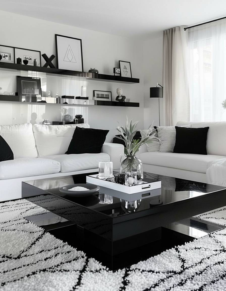 Schwarz Weiss Wohnzimmer Ideen
