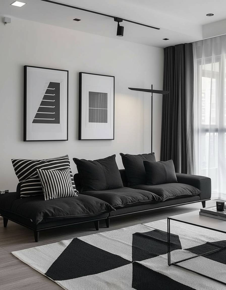 Schwarz Weiss Wohnzimmer Ideen