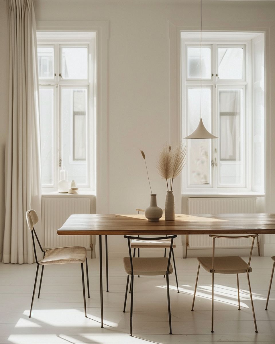 Esszimmer minimalistisch gestalten- Betone den Tisch als zentrales Element