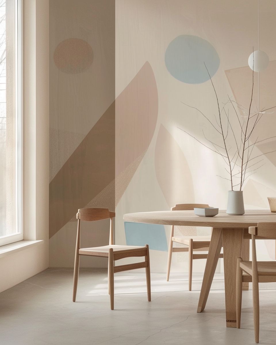 Inspiration: Wanddeko fürs Esszimmer- Male geometrische Muster in sanften Farben