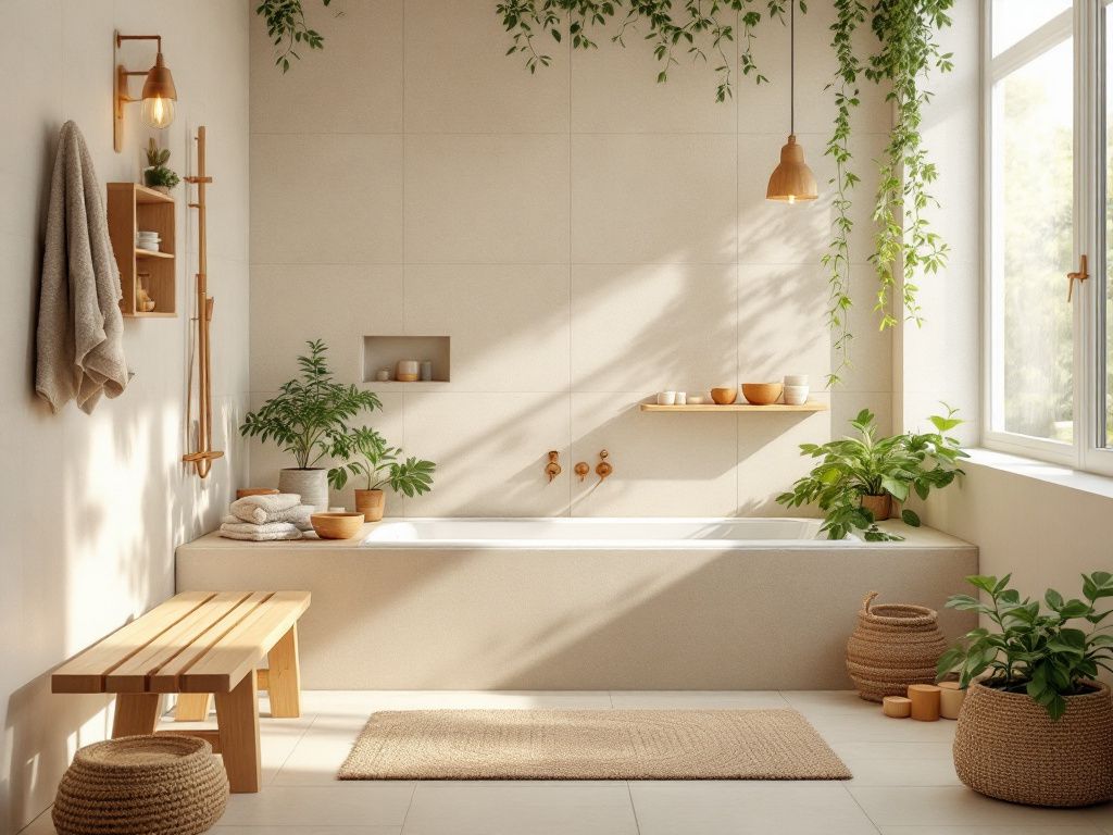 Tolle Ideen: Wellness-Badezimmer gestalten- Dekoriere mit natürlichen Materialien wie Holz