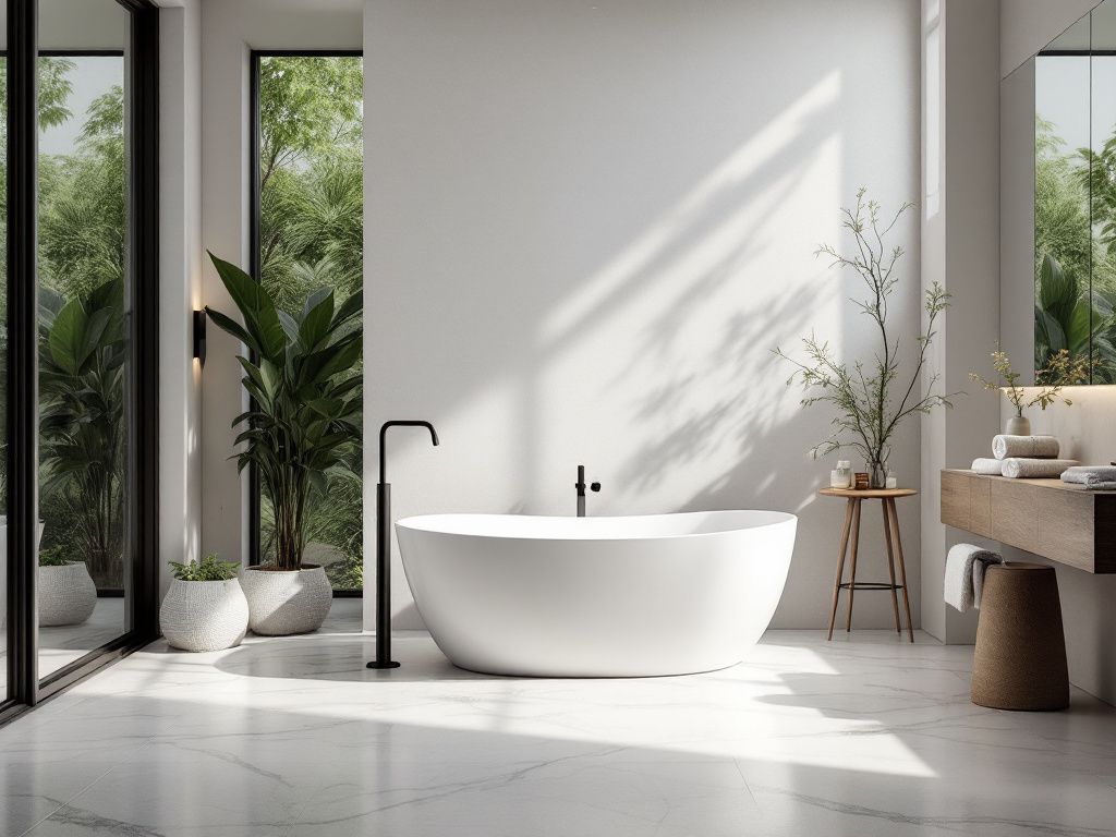 Ideen für moderne Badezimmer- Entscheide dich für eine freistehende Badewanne