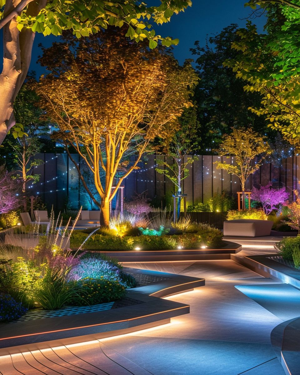 Ideen und Inspiration für Gartenbeleuchtung- Setze smarte Lichtsysteme für flexible Steuerung ein