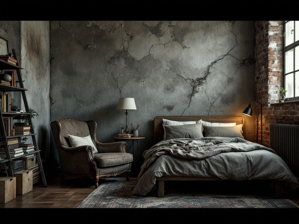 Grunge Schlafzimmer einrichten- Betone kaputte Ästhetik mit Stilgefühl