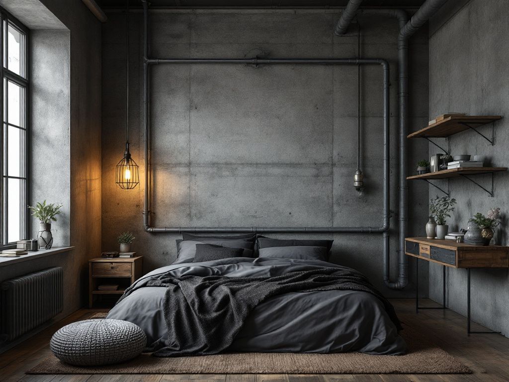 Grunge Schlafzimmer einrichten- Ergänze das Zimmer mit Industrial-Elementen
