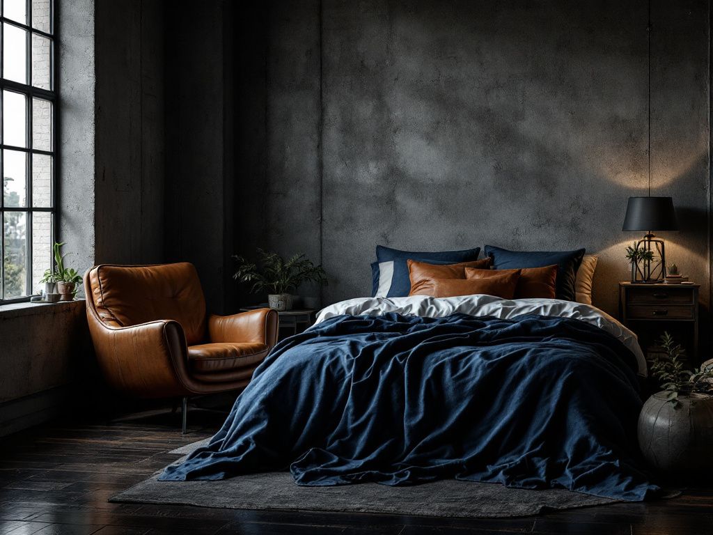 Grunge Schlafzimmer einrichten- Kombiniere Leder und Denim für Kontraste