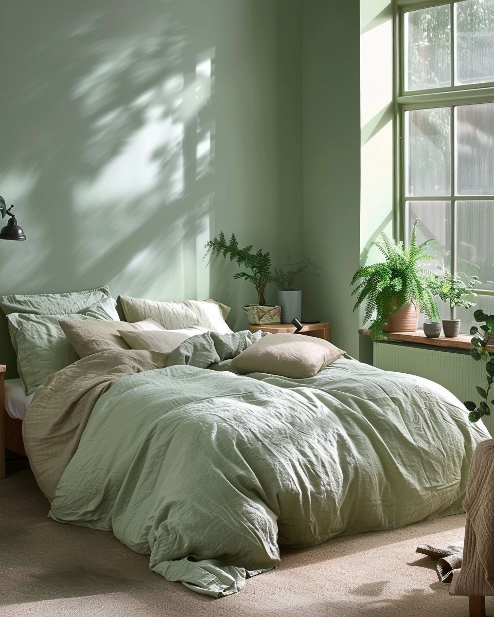 Ideen für Schlafzimmer-Farben- Bringe mit Grün Natürlichkeit ins Schlafzimmer