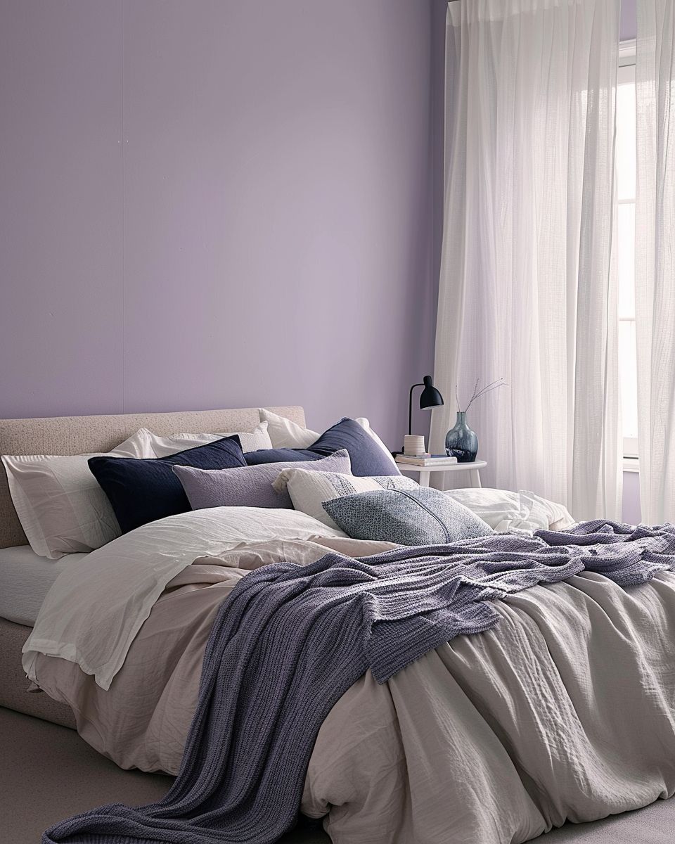 Ideen für Schlafzimmer-Farben- Probiere sanfte Lavendeltöne für Entspannung aus