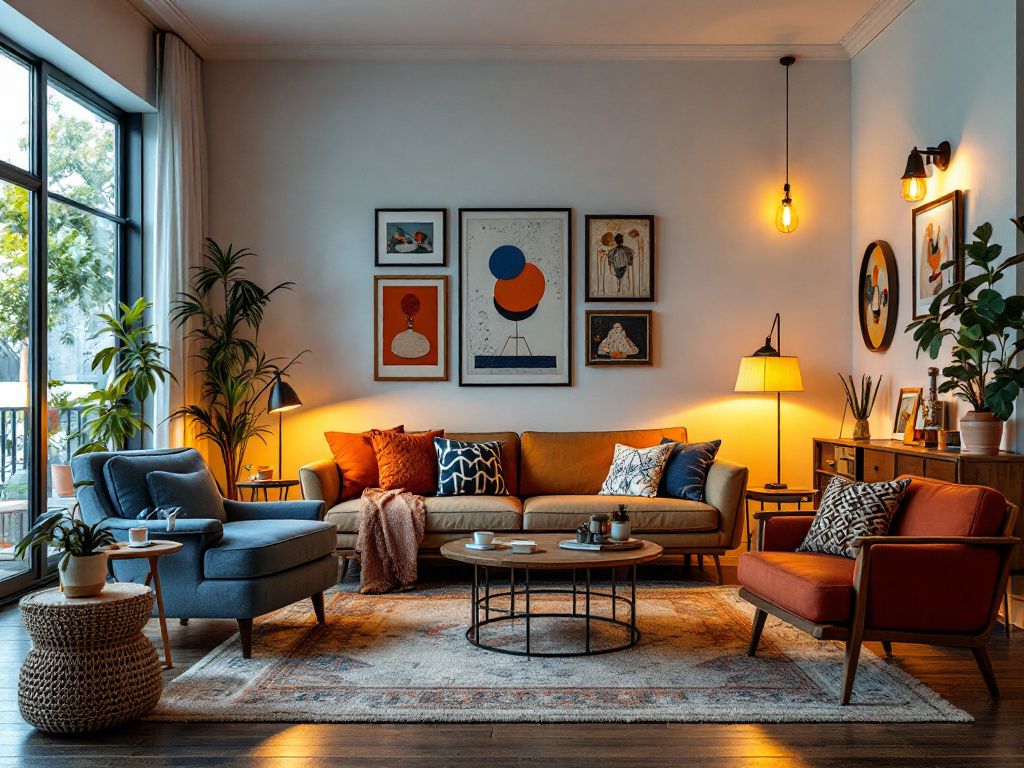 Ideen für eklektisches Wohnzimmer- Beleuchte dein Wohnzimmer mit Mix-Lampen