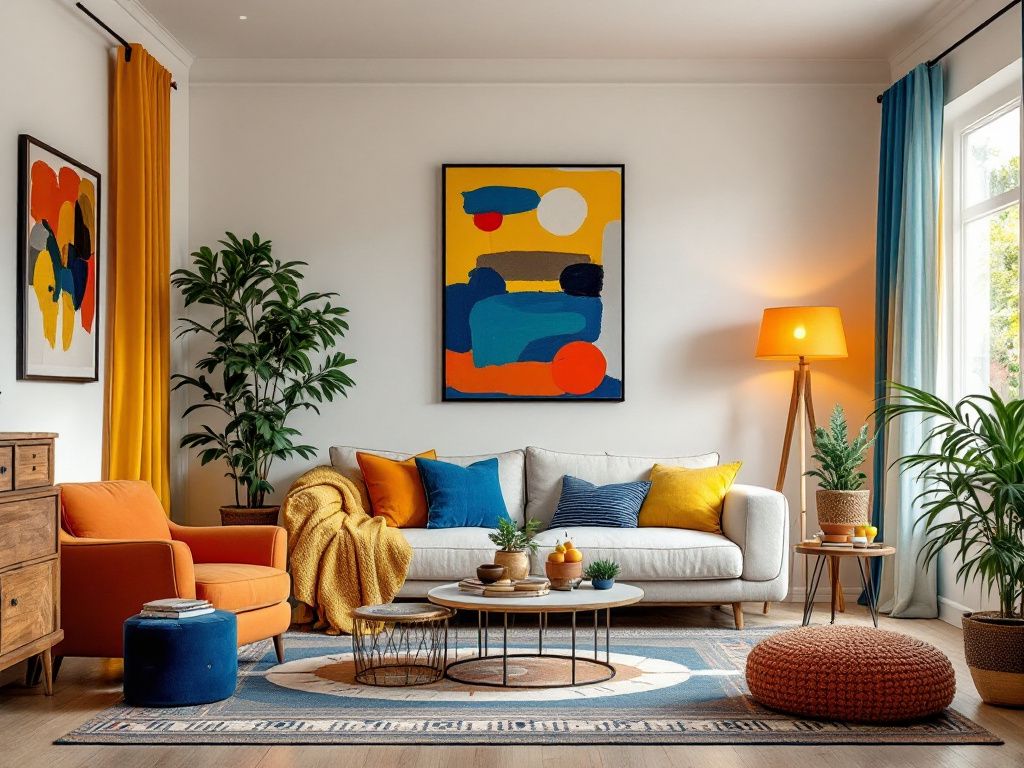 Ideen für eklektisches Wohnzimmer- Kreiere eine harmonische Farbpalette