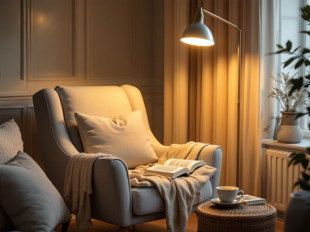 Lichtkonzept für das Wohnzimmer- Gestalte eine Leseecke mit direktem Licht