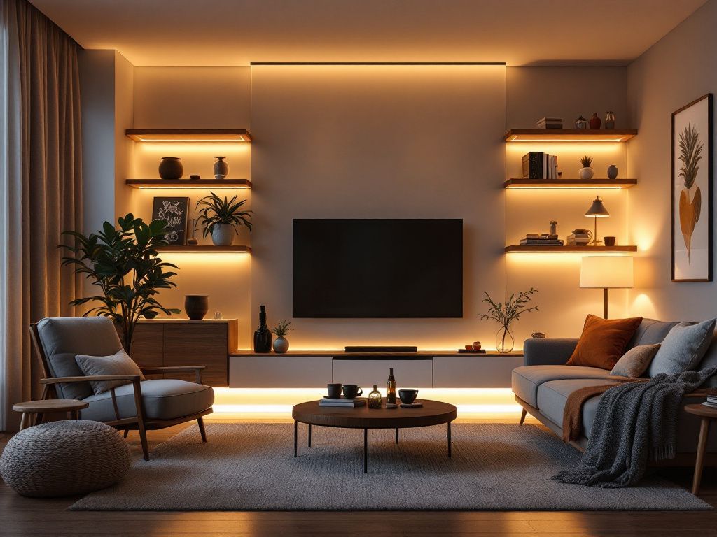 Lichtkonzept für das Wohnzimmer- Nutze LED-Streifen für dezente Hintergrundbeleuchtung