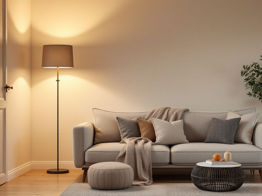 Lichtkonzept für das Wohnzimmer- Platziere Stehleuchten gezielt für warme Akzente