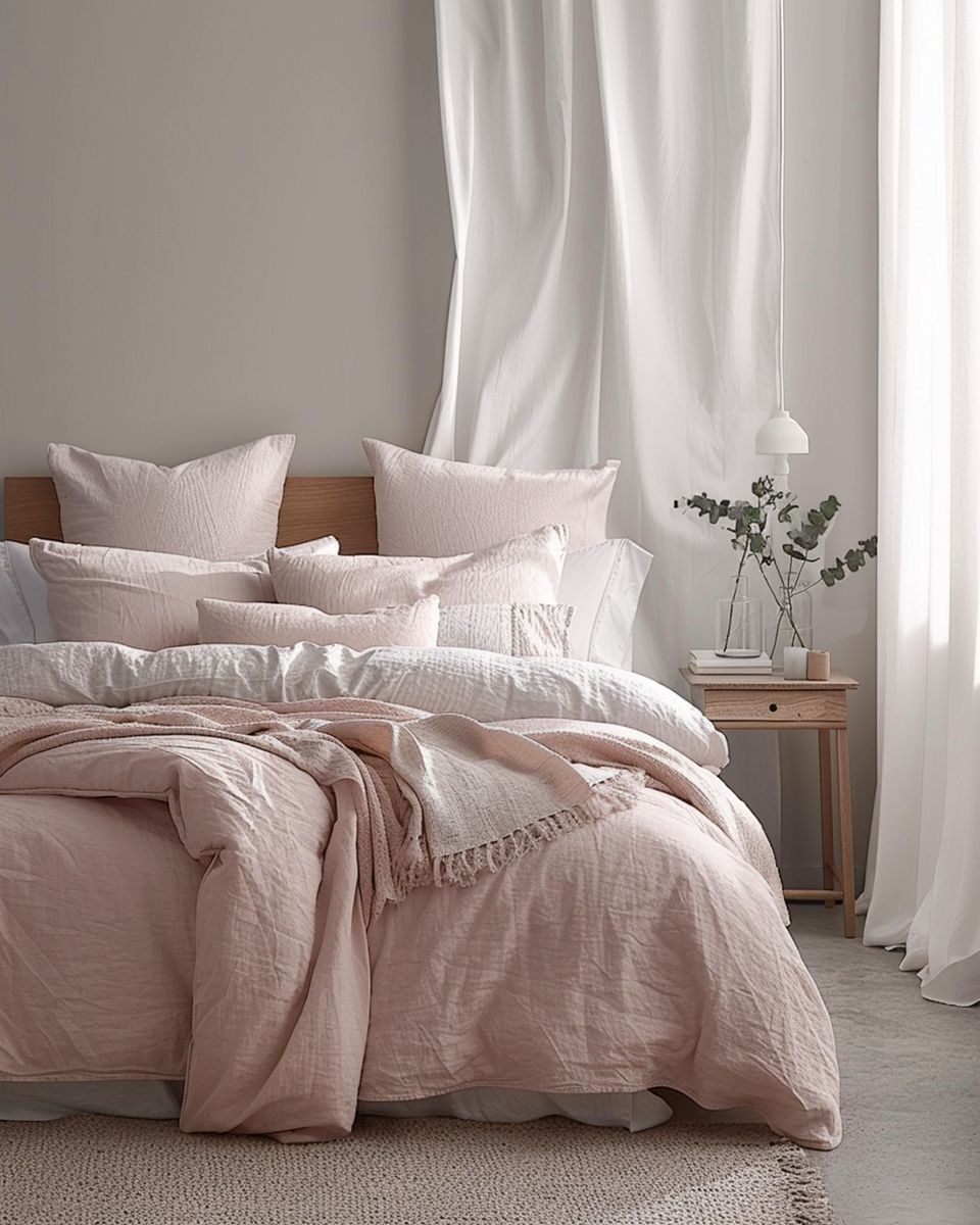 Schlafzimmer in Rosa- Wähle Bettwäsche in Blush-Tönen bewusst
