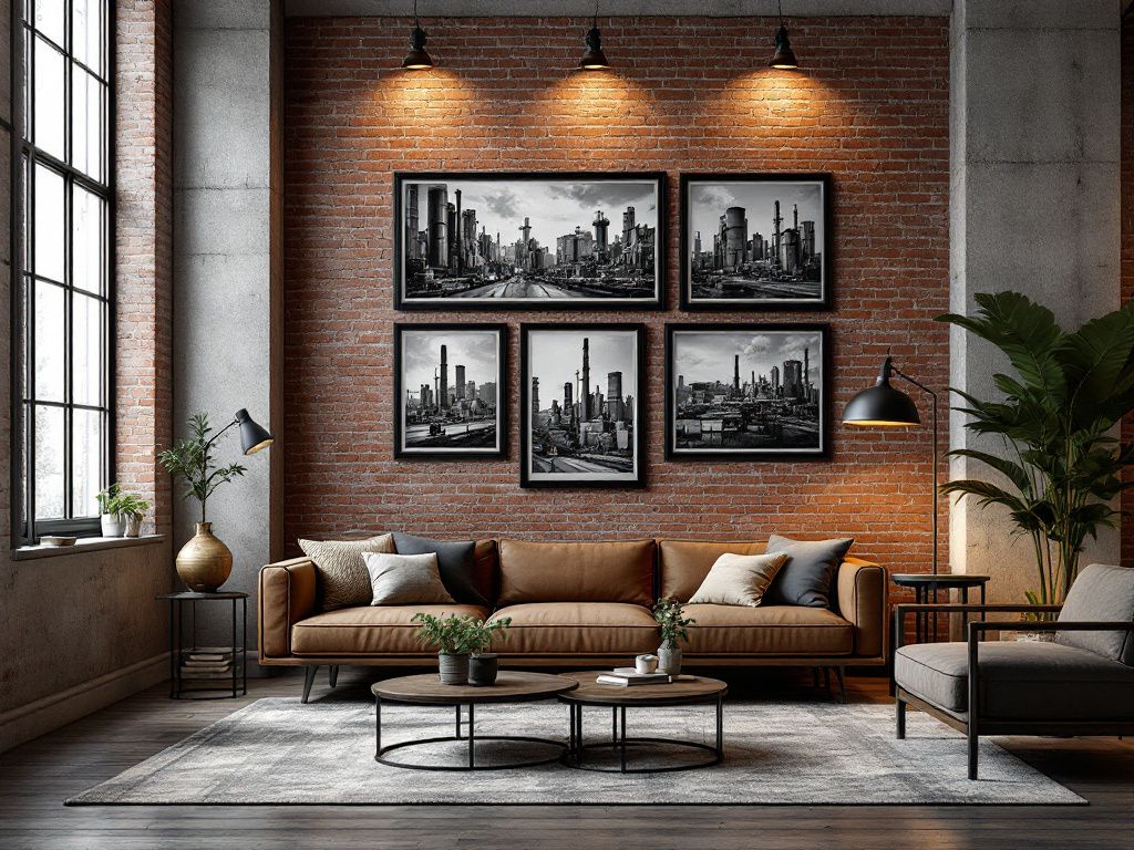 Einrichtungsstil: Industrial Style- Hänge Schwarz-Weiß-Fotografien an Wände