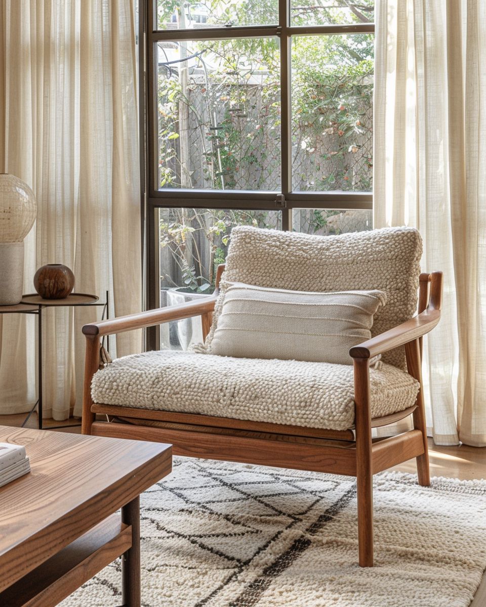 Einrichtungsstil: Mid Century Modern- Schaffe Kontraste mit strukturierten Textilien