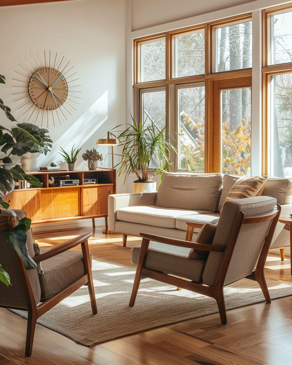 Einrichtungsstil: Mid Century Modern- Wähle niedrige Möbel für luftiges Raumgefühl