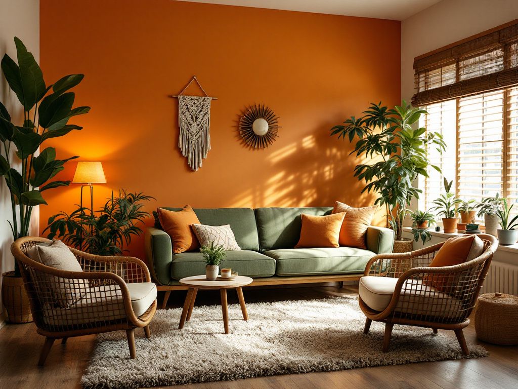 Ideen: Einrichten im 70er-Jahre-Stil- Spiele mit Orange, Braun und Moosgrün