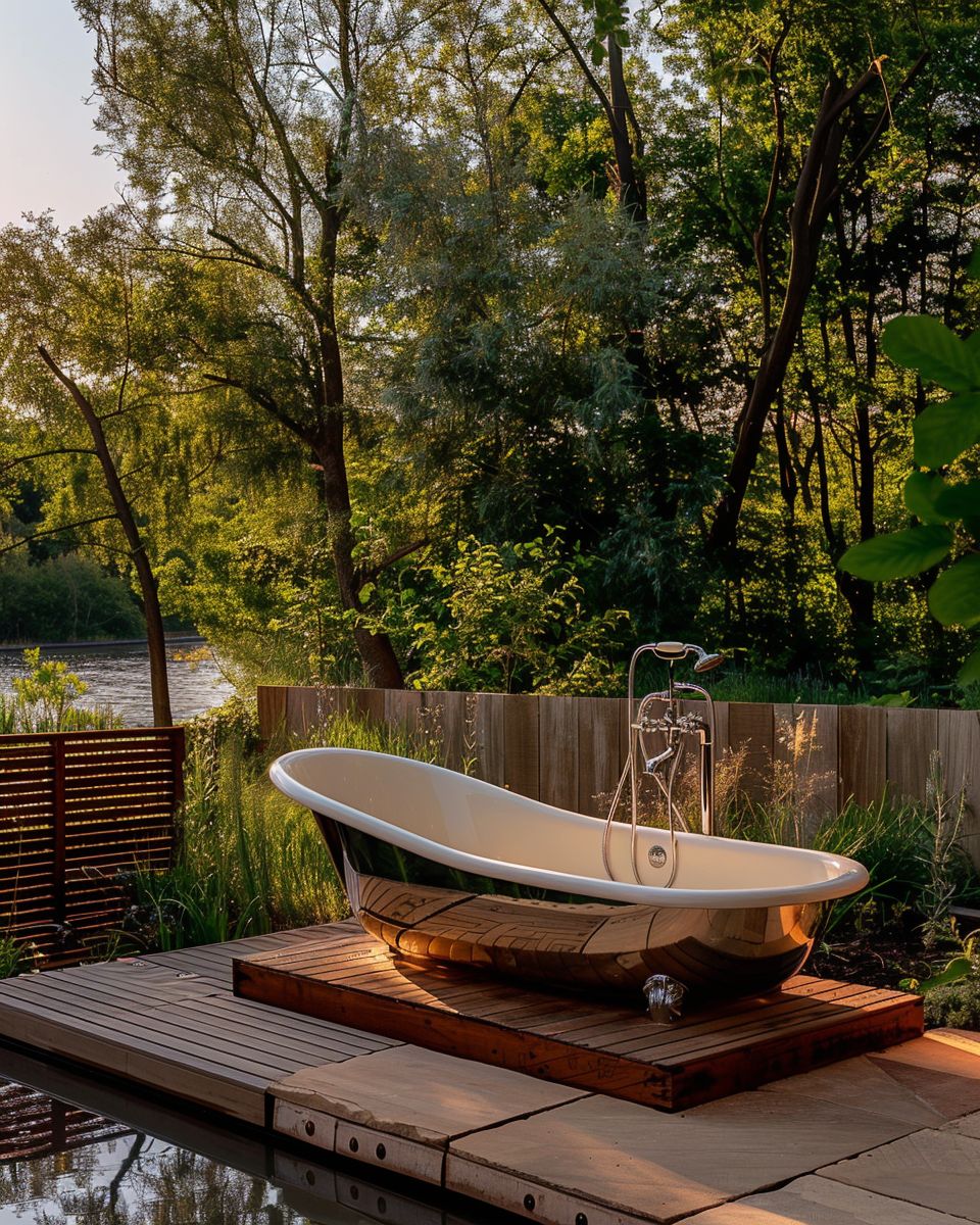 Ideen für Badewanne im Freien-Wähle eine freistehende Wanne mit Ausblick